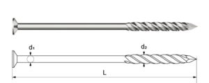 Screw shank nails made of spring steel wire