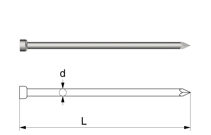Finishing nails lost head nails bullet head nails din en 10230-1 stainless  steel - Friedrich Trurnit GmbH